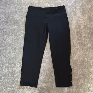 Athleta Black Cropped Rushed Leggings